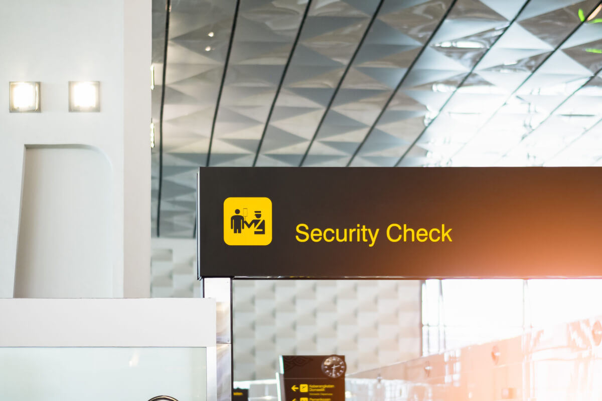 airport security check sign