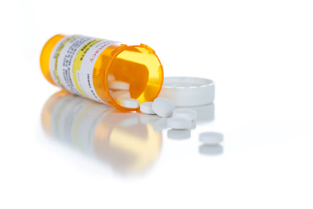medicine prescription bottle pills spilled